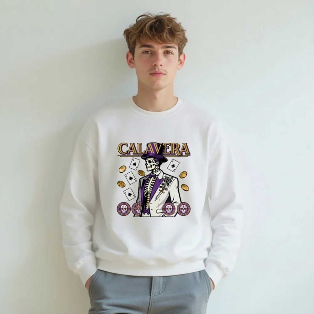 Calavera Skeleton Graphic Sweatshirt – Unisex Crew Neck - Image 8