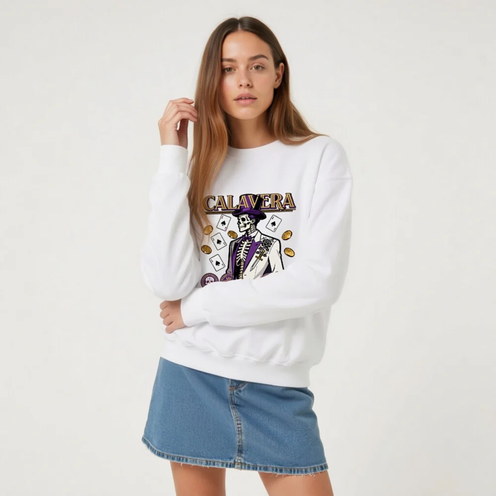 Calavera Skeleton Graphic Sweatshirt – Unisex Crew Neck - Image 9