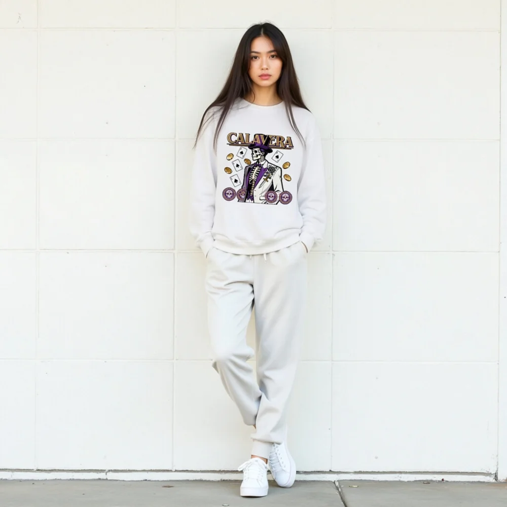 Calavera Skeleton Graphic Sweatshirt – Unisex Crew Neck - Image 10