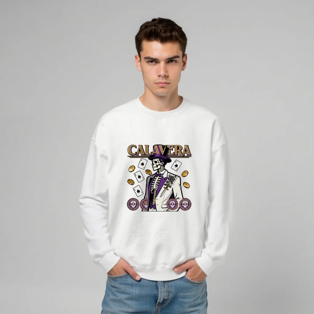 Calavera Skeleton Graphic Sweatshirt – Unisex Crew Neck - Image 11