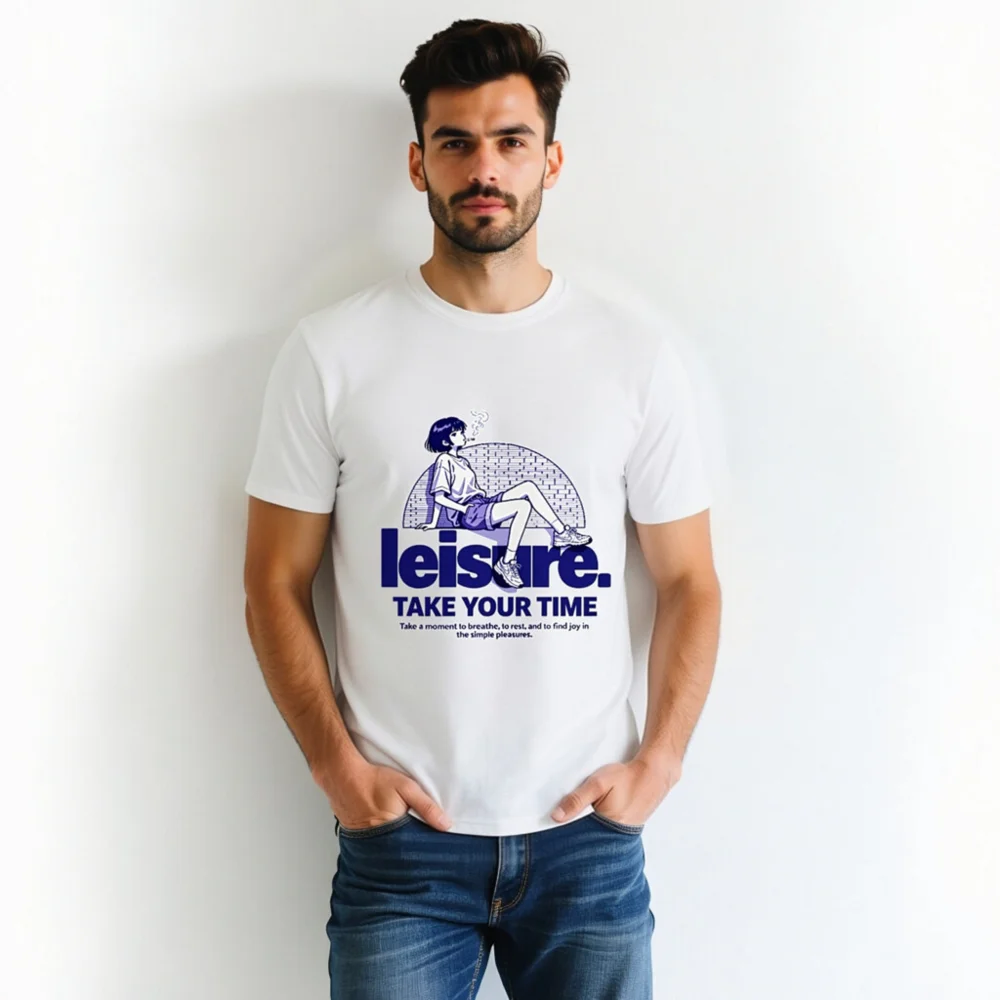 Leisure Unisex Organic Cotton T-Shirt – Take Your Time - Image 4
