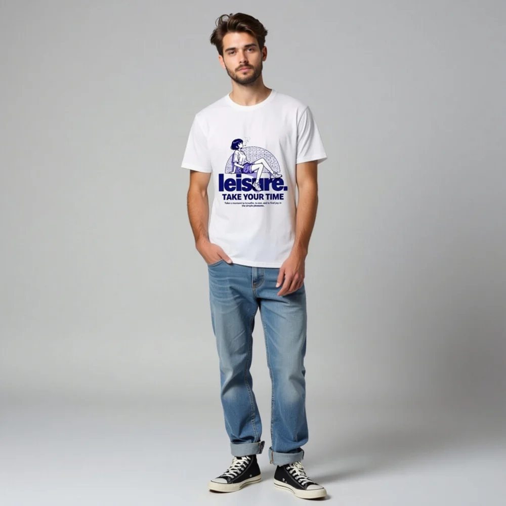 Leisure Unisex Organic Cotton T-Shirt – Take Your Time - Image 5