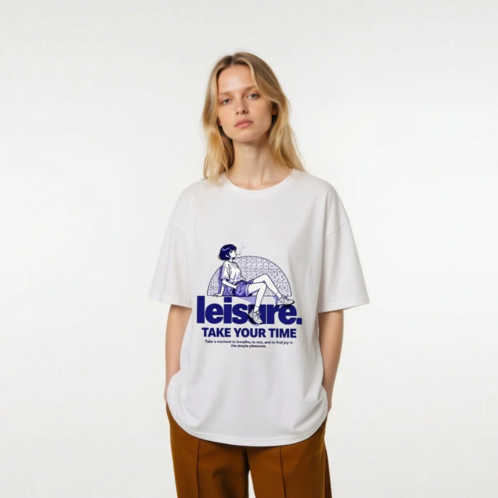 Leisure Unisex Organic Cotton T-Shirt – Take Your Time - Image 7