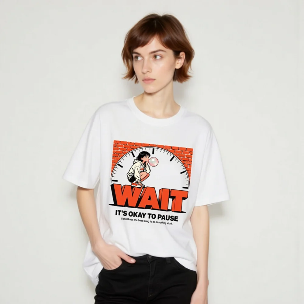 Wait It's Okay to Pause T-Shirt – Unisex Organic Cotton Graphic Tee - Image 9