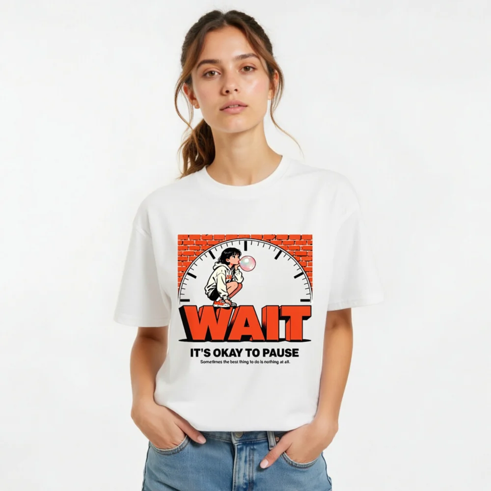 Wait It's Okay to Pause T-Shirt – Unisex Organic Cotton Graphic Tee - Image 10