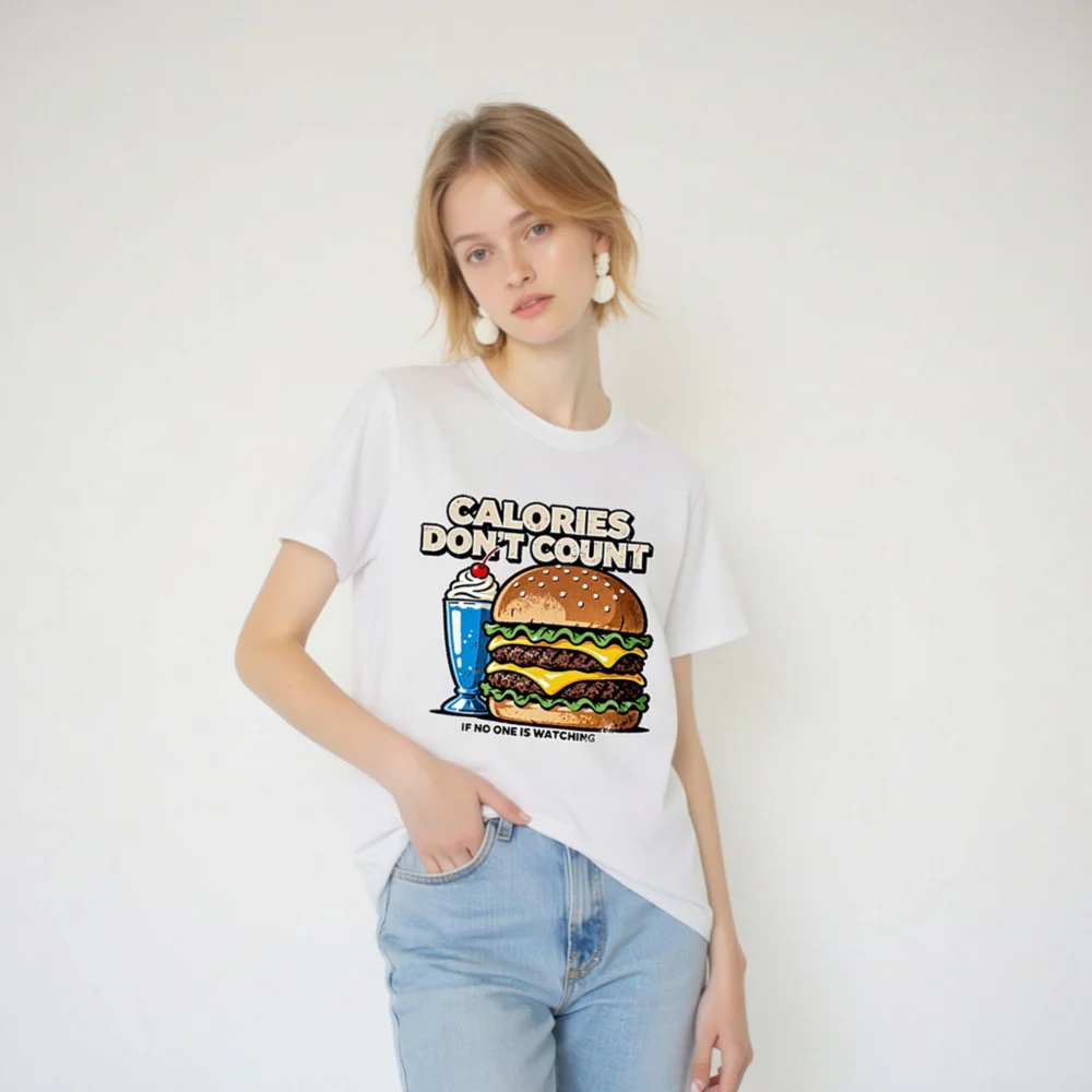 Calories Don't Count T-Shirt – Unisex Organic Cotton Graphic Tee - Image 3
