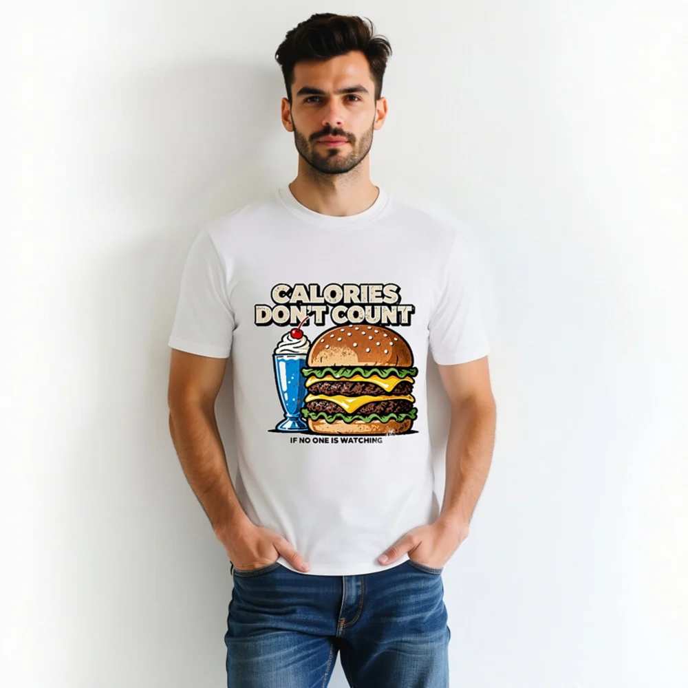 Calories Don't Count T-Shirt – Unisex Organic Cotton Graphic Tee - Image 4