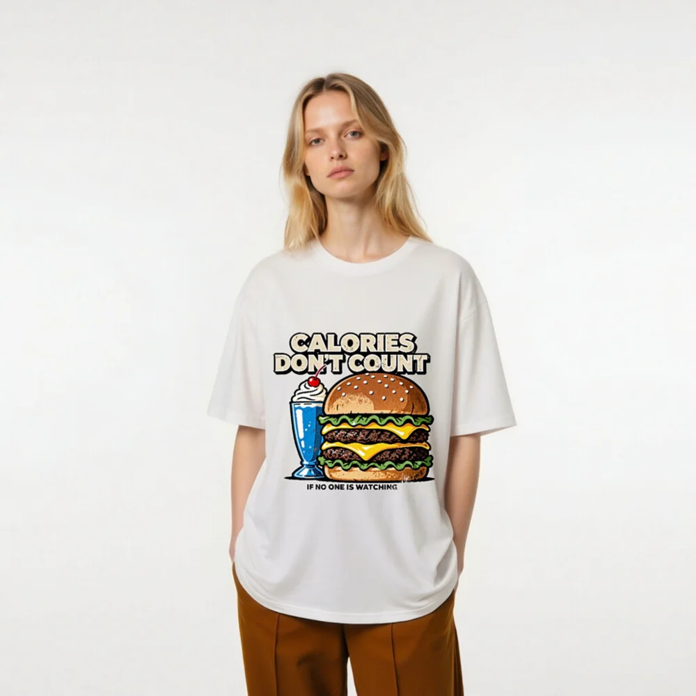 Calories Don't Count T-Shirt – Unisex Organic Cotton Graphic Tee - Image 7