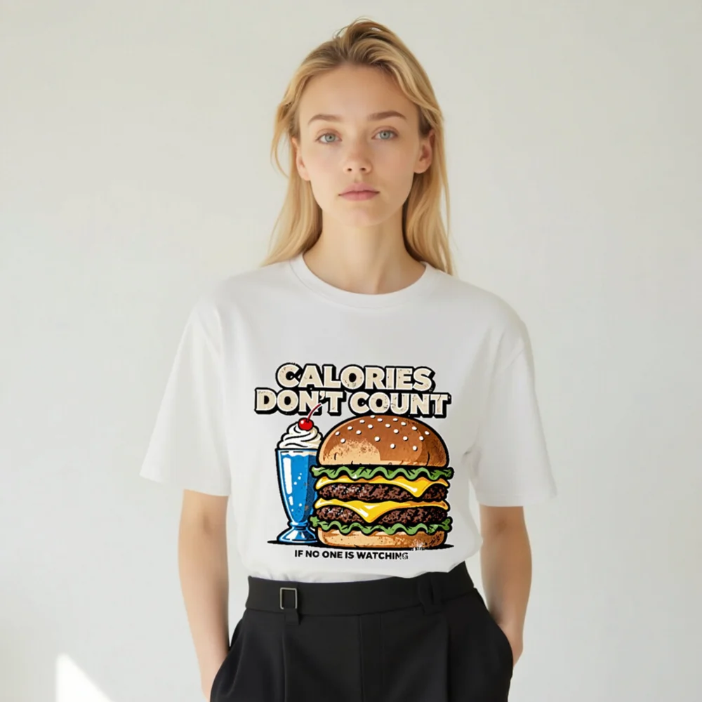 Calories Don't Count T-Shirt – Unisex Organic Cotton Graphic Tee - Image 8