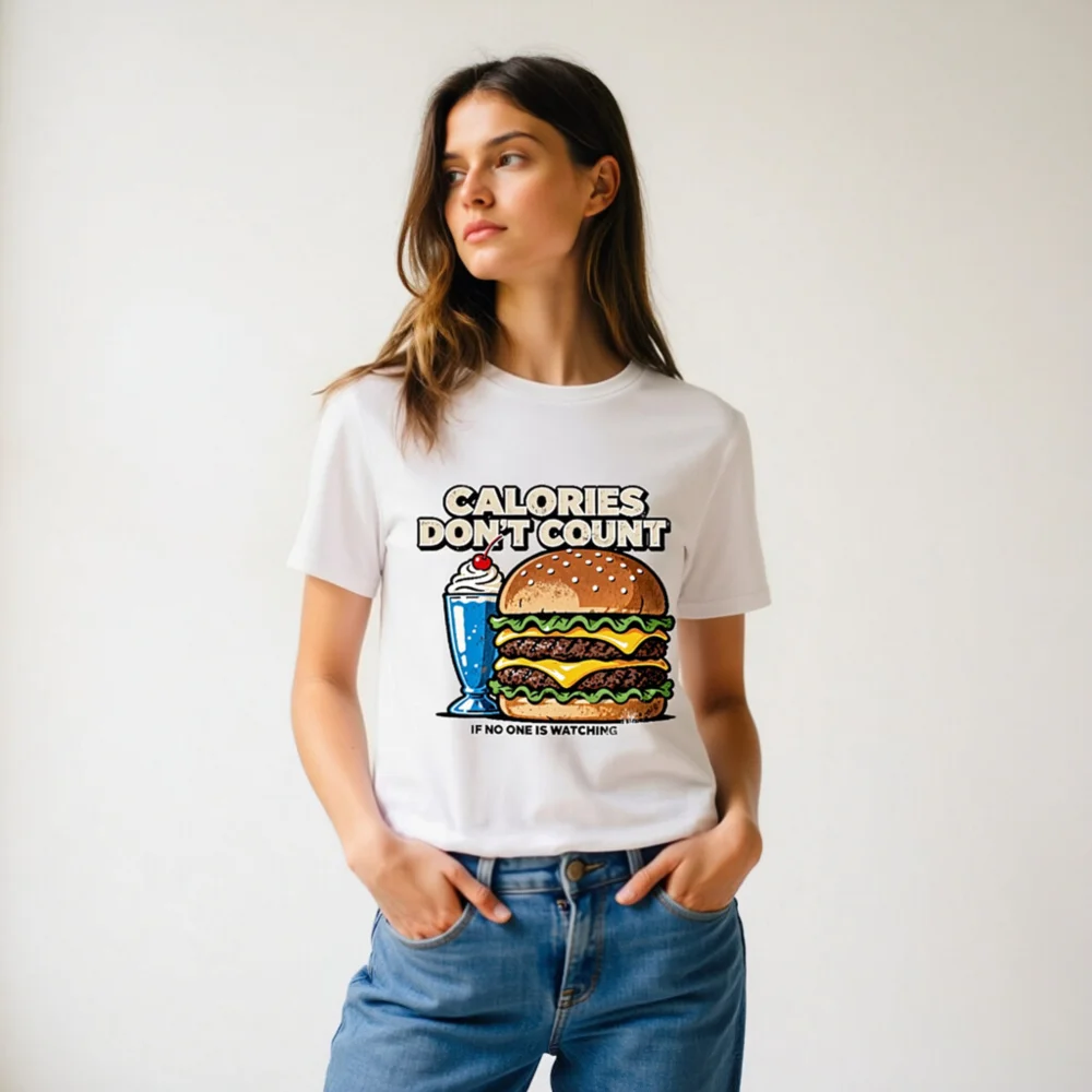 Calories Don't Count T-Shirt – Unisex Organic Cotton Graphic Tee - Image 11
