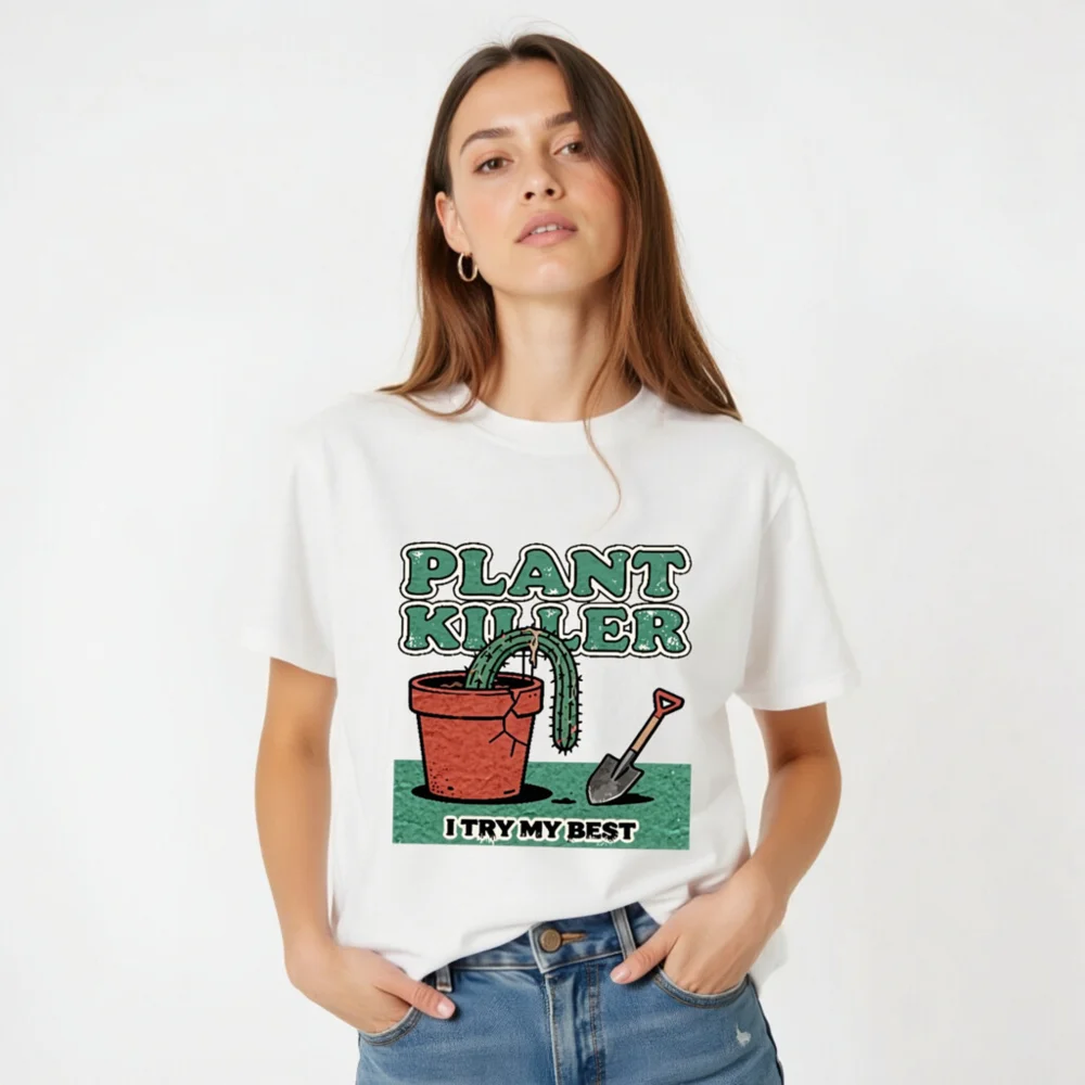 Plant Killer T-Shirt - Unisex Organic Cotton Graphic Tee - Image 2