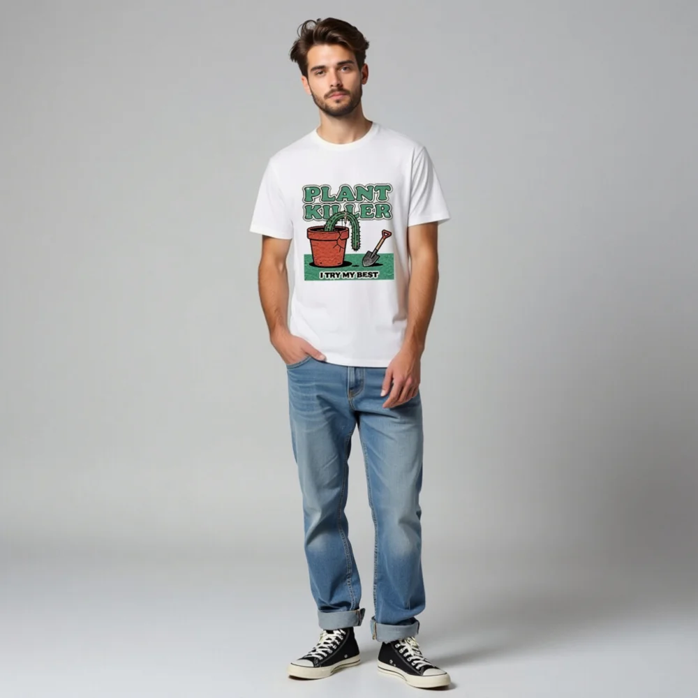 Plant Killer T-Shirt - Unisex Organic Cotton Graphic Tee - Image 5