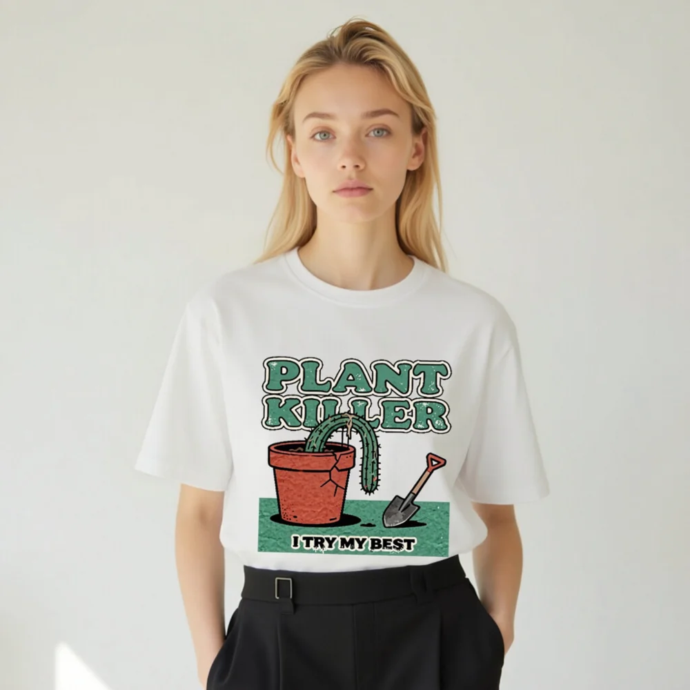 Plant Killer T-Shirt - Unisex Organic Cotton Graphic Tee - Image 8