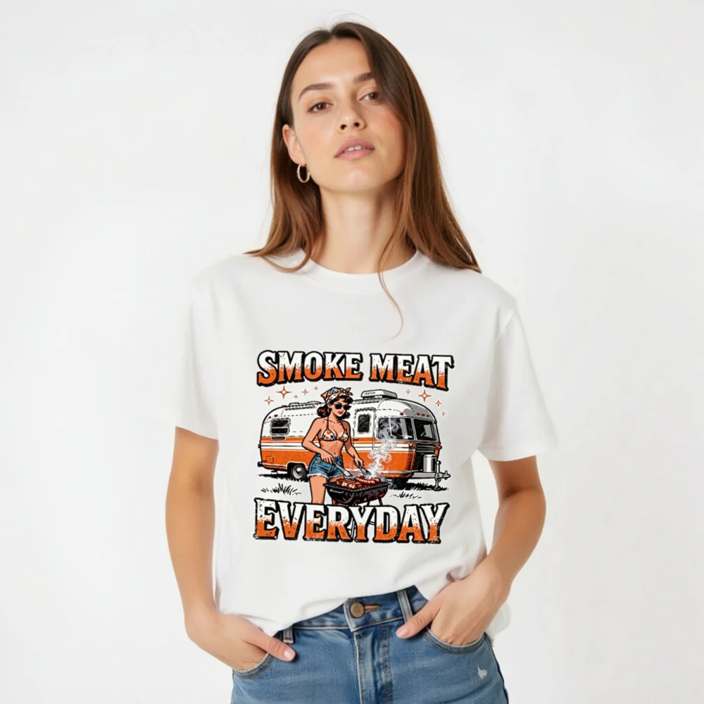 Smoke Meat Everyday T-Shirt – Unisex Organic Cotton Graphic Tee - Image 2