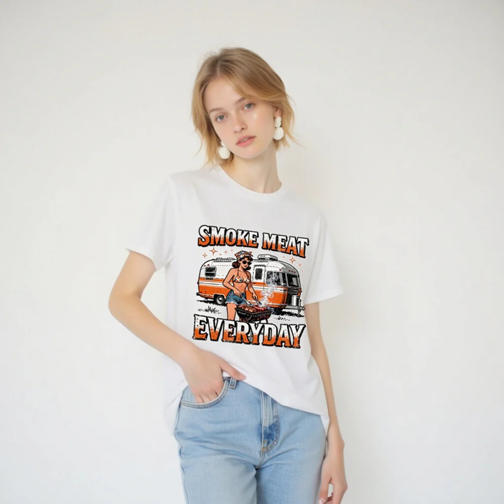 Smoke Meat Everyday T-Shirt – Unisex Organic Cotton Graphic Tee - Image 3