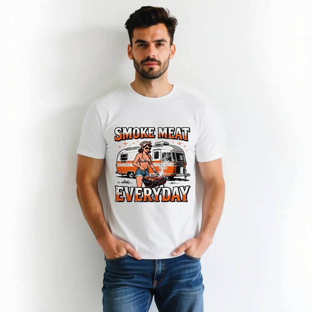 Smoke Meat Everyday T-Shirt – Unisex Organic Cotton Graphic Tee - Image 4