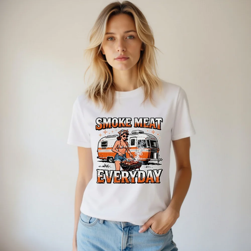 Smoke Meat Everyday T-Shirt – Unisex Organic Cotton Graphic Tee - Image 6
