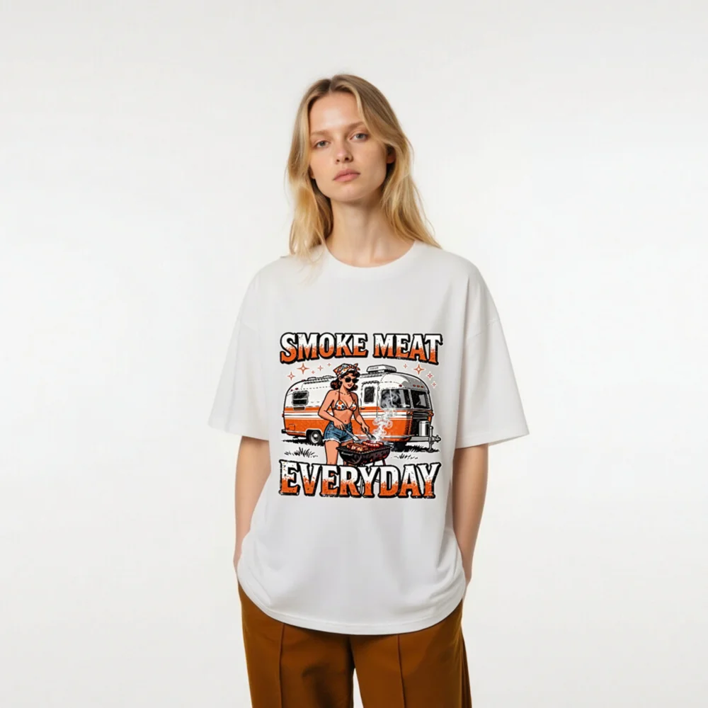 Smoke Meat Everyday T-Shirt – Unisex Organic Cotton Graphic Tee - Image 7