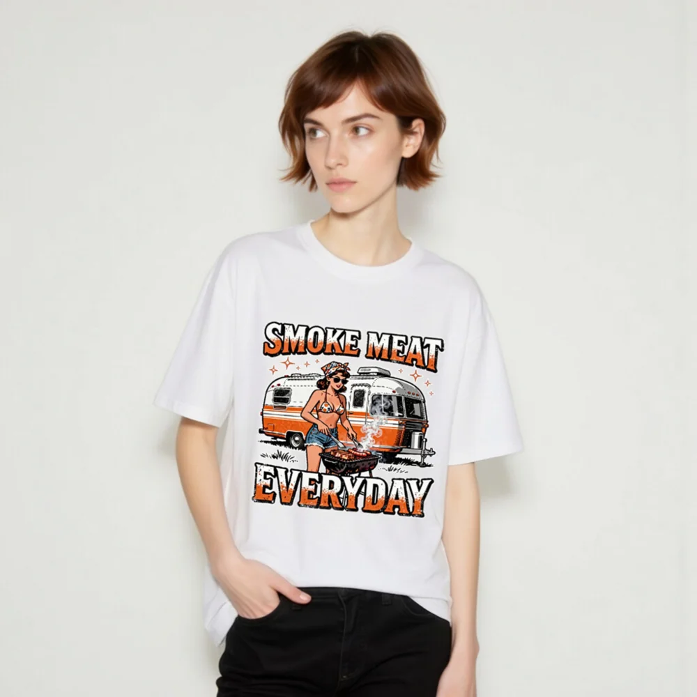 Smoke Meat Everyday T-Shirt – Unisex Organic Cotton Graphic Tee - Image 9