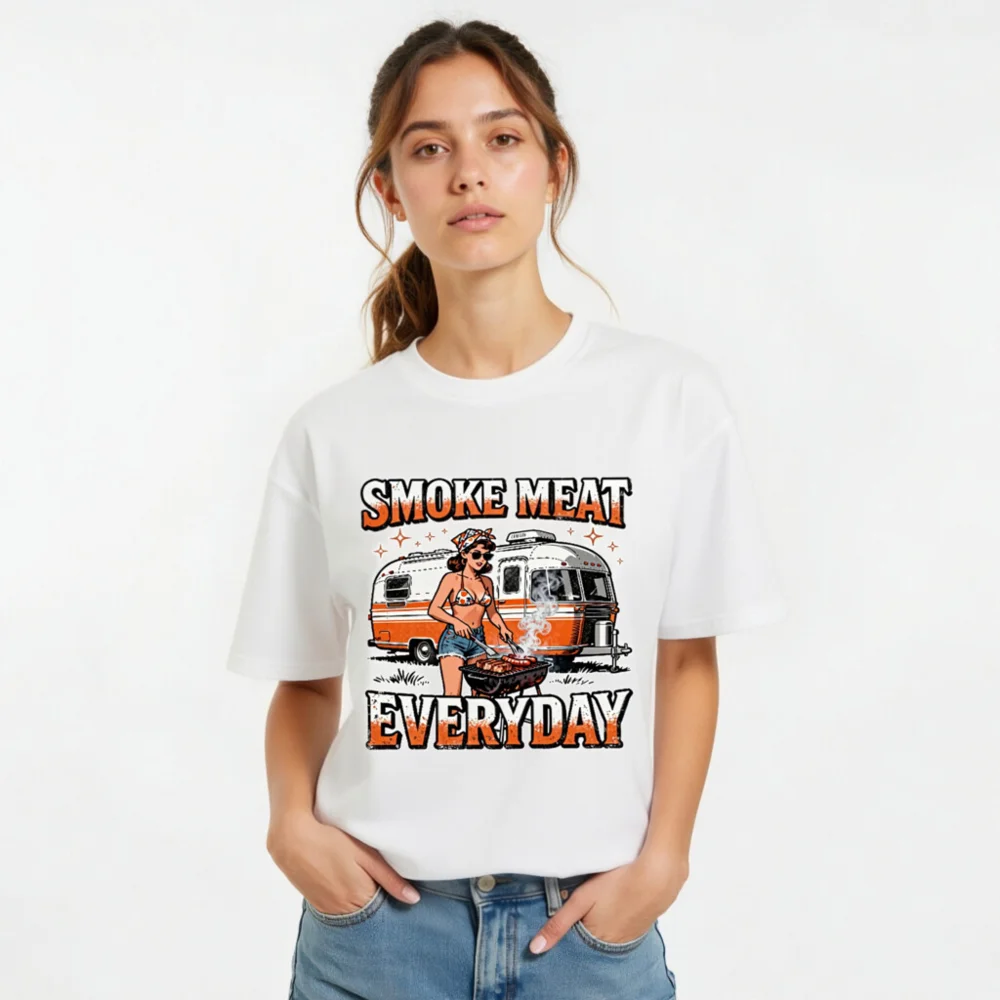 Smoke Meat Everyday T-Shirt – Unisex Organic Cotton Graphic Tee - Image 10