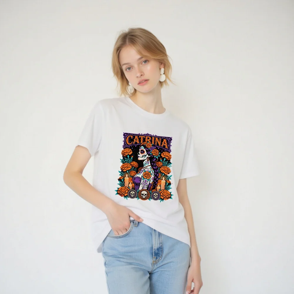 Catrina Day of the Dead T-Shirt – Unisex Organic Cotton - Image 3