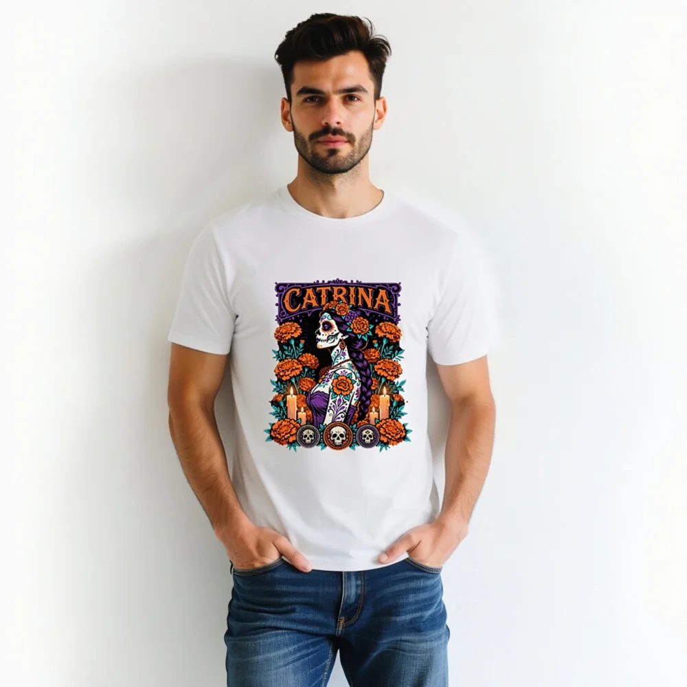 Catrina Day of the Dead T-Shirt – Unisex Organic Cotton - Image 4