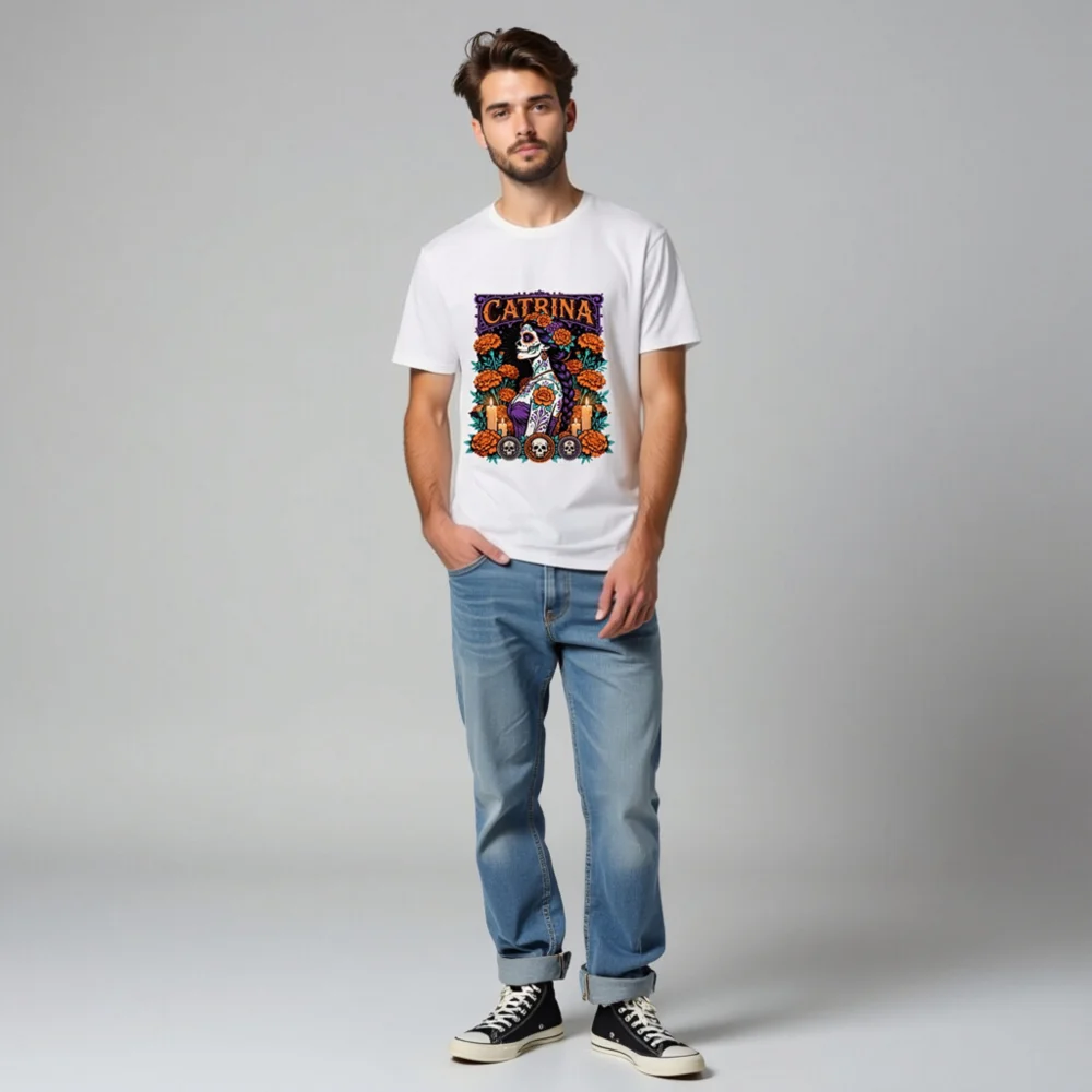 Catrina Day of the Dead T-Shirt – Unisex Organic Cotton - Image 5