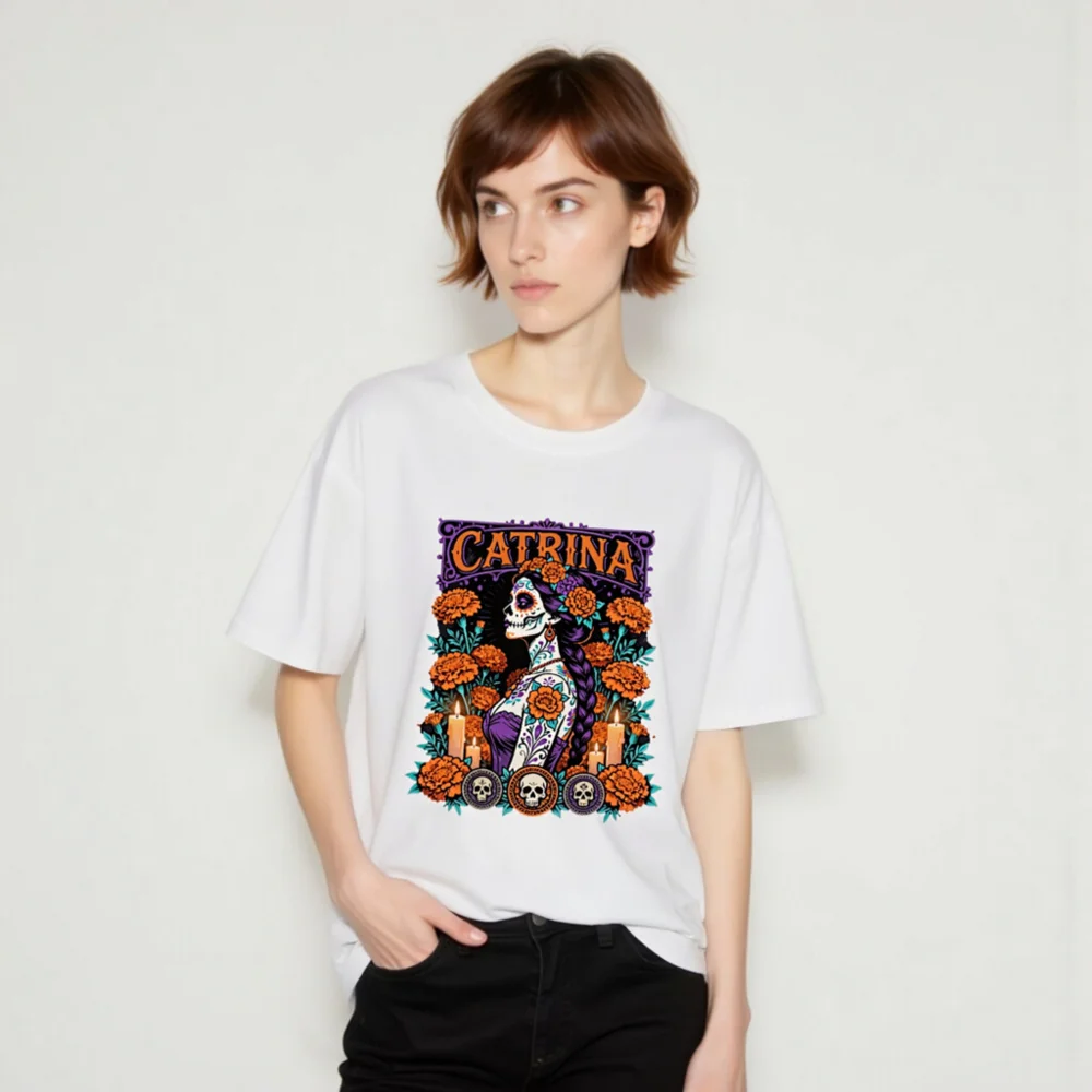 Catrina Day of the Dead T-Shirt – Unisex Organic Cotton - Image 9