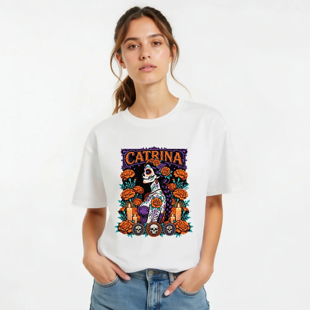 Catrina Day of the Dead T-Shirt – Unisex Organic Cotton - Image 10
