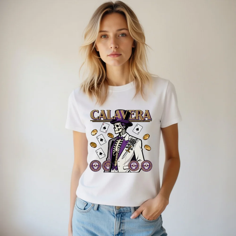 Calavera Skeleton T-Shirt – Unisex Organic Cotton Graphic Tee - Image 6