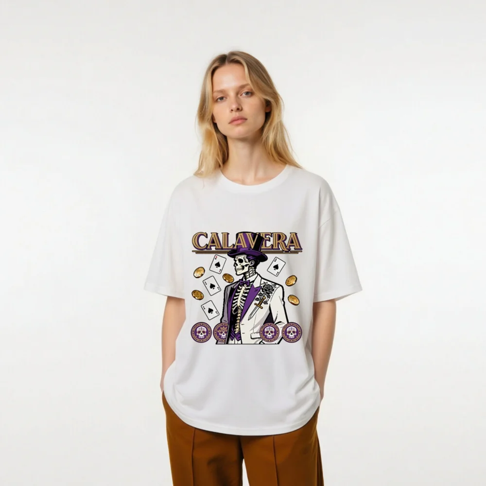 Calavera Skeleton T-Shirt – Unisex Organic Cotton Graphic Tee - Image 7