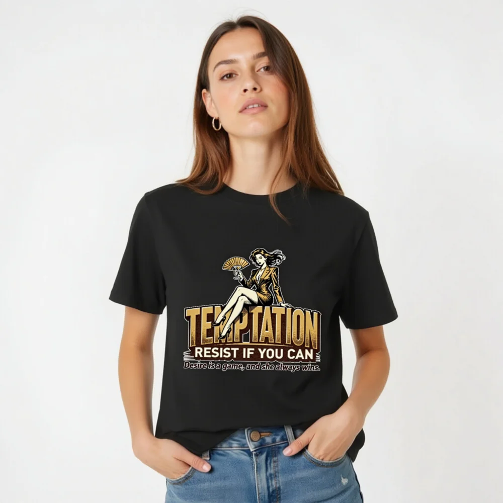 Temptation Resist If You Can Unisex Organic Cotton T-Shirt - Image 5