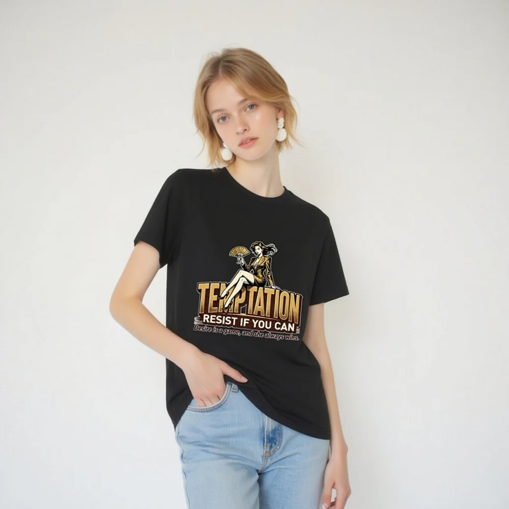 Temptation Resist If You Can Unisex Organic Cotton T-Shirt - Image 6