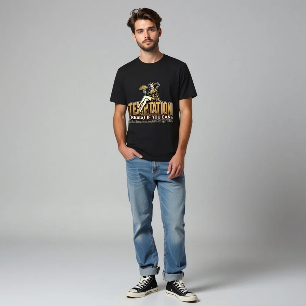 Temptation Resist If You Can Unisex Organic Cotton T-Shirt - Image 8