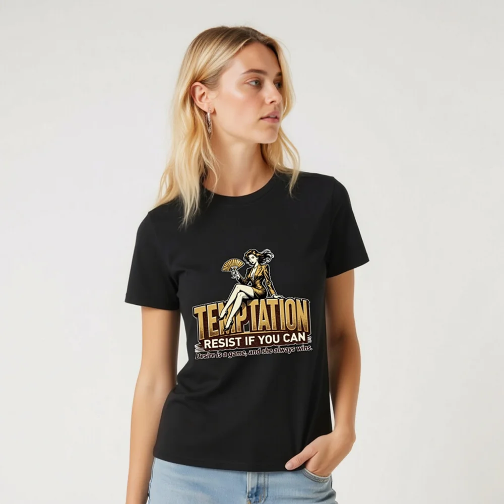 Temptation Resist If You Can Unisex Organic Cotton T-Shirt - Image 10