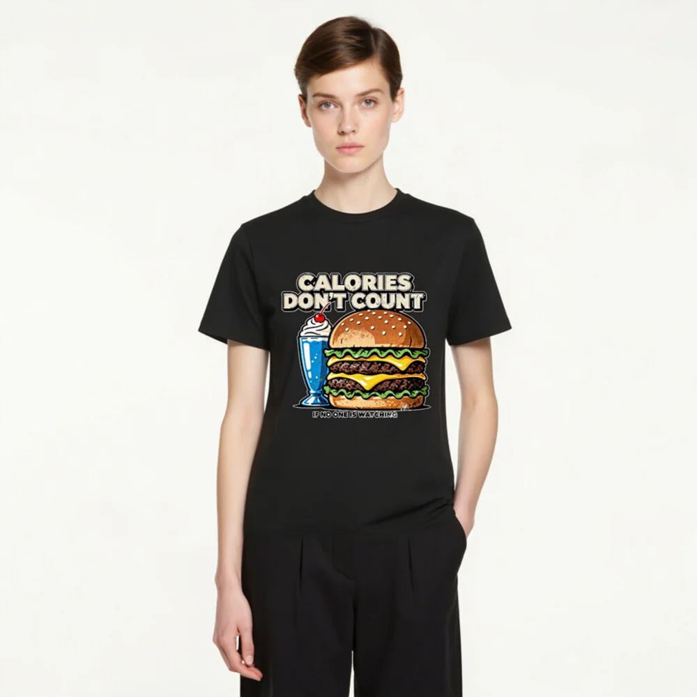 Calories Don't Count T-Shirt – Unisex Organic Cotton Graphic Tee - Image 4