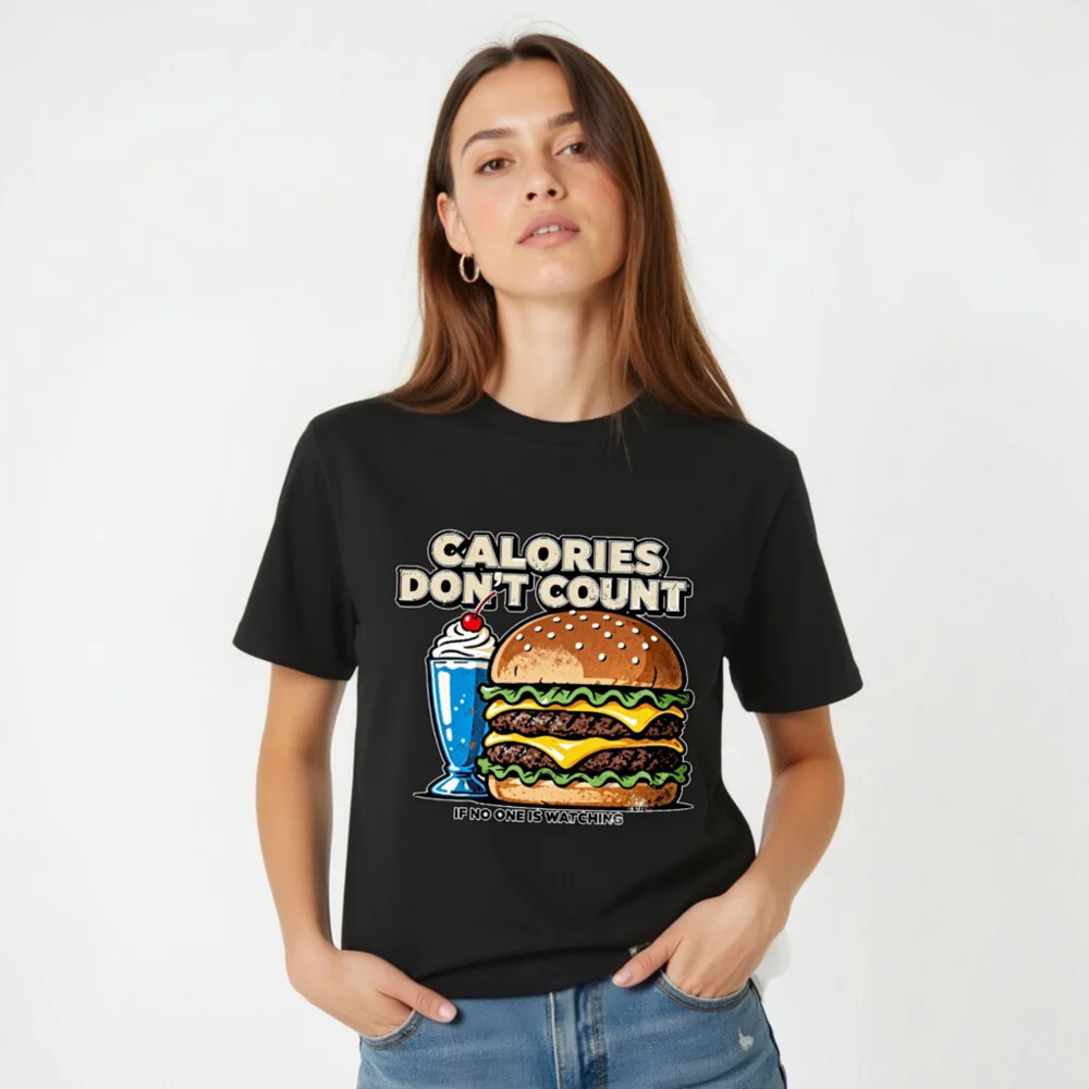 Calories Don't Count T-Shirt – Unisex Organic Cotton Graphic Tee - Image 5