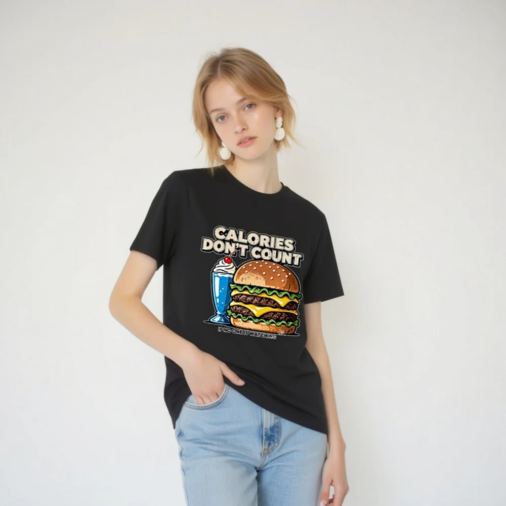 Calories Don't Count T-Shirt – Unisex Organic Cotton Graphic Tee - Image 6