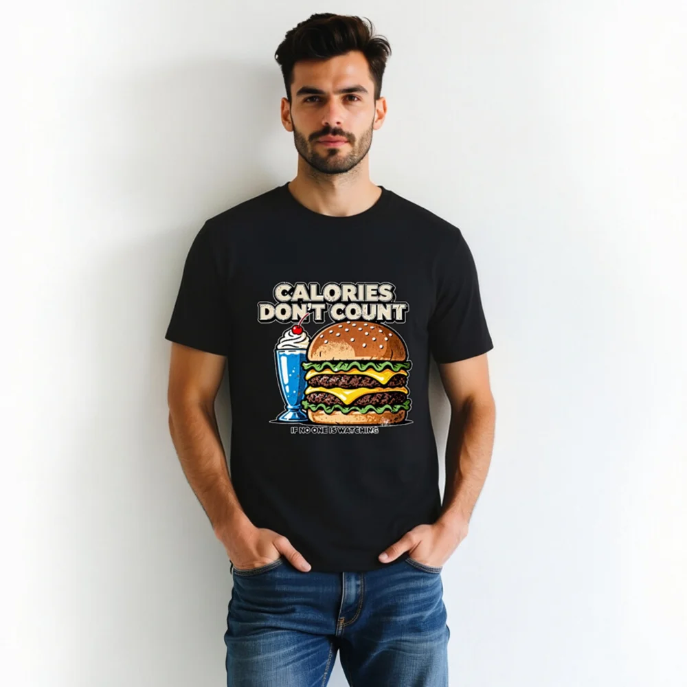 Calories Don't Count T-Shirt – Unisex Organic Cotton Graphic Tee - Image 7