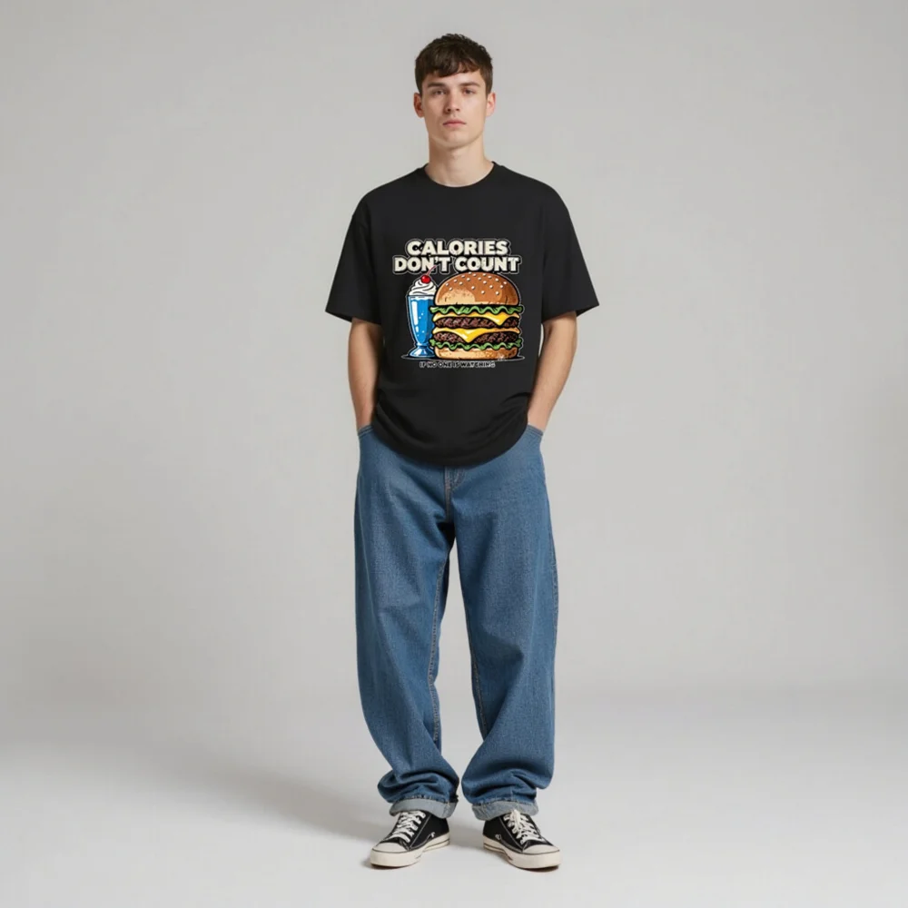 Calories Don't Count T-Shirt – Unisex Organic Cotton Graphic Tee - Image 9