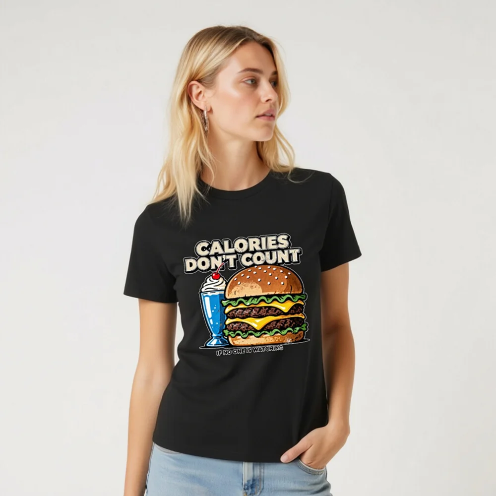 Calories Don't Count T-Shirt – Unisex Organic Cotton Graphic Tee - Image 10
