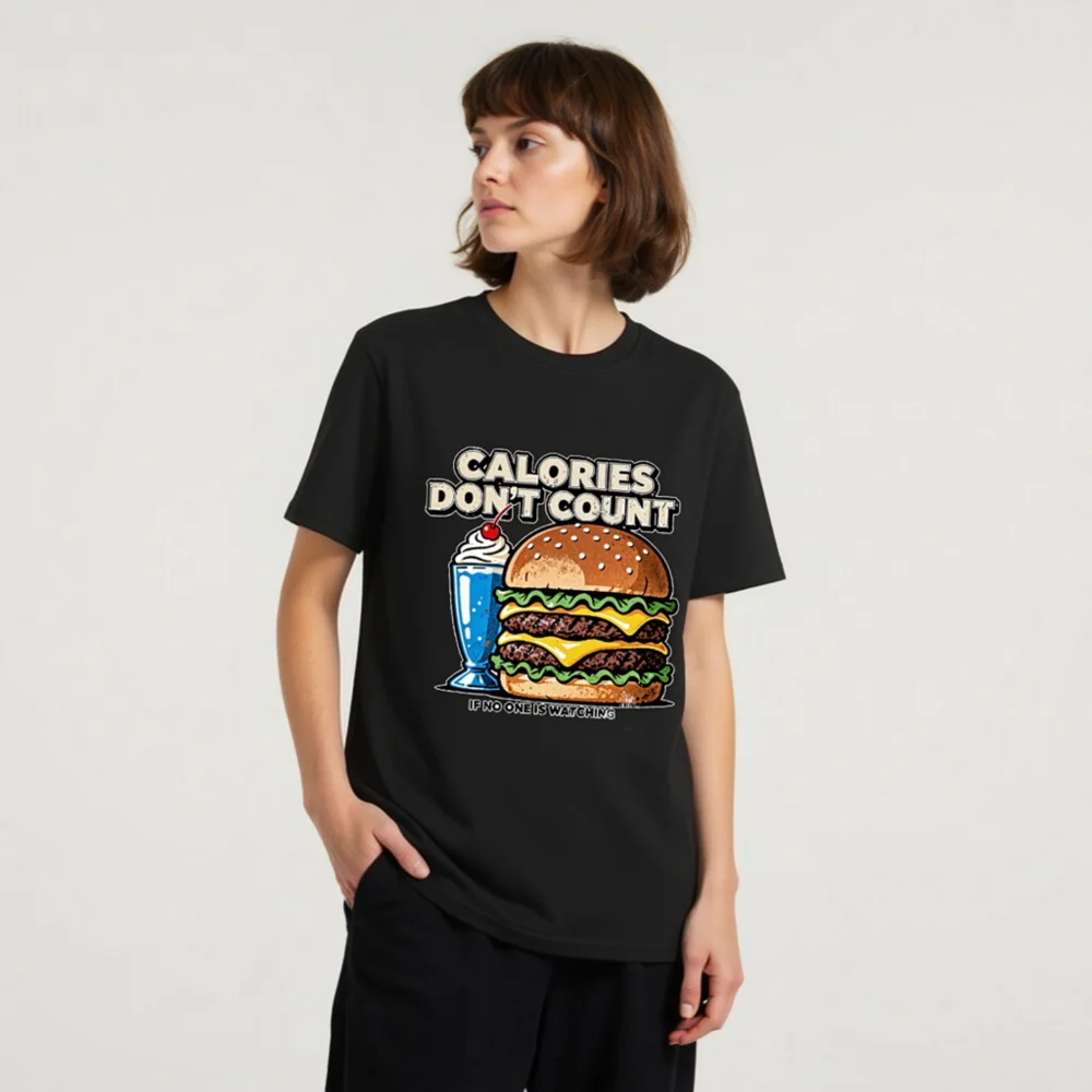 Calories Don't Count T-Shirt – Unisex Organic Cotton Graphic Tee - Image 11