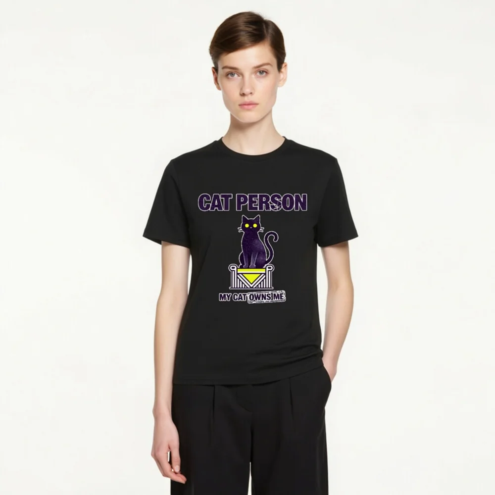Cat Person T-Shirt – Unisex Organic Cotton Graphic Tee - Image 4