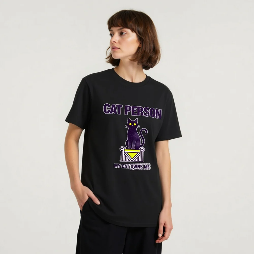 Cat Person T-Shirt – Unisex Organic Cotton Graphic Tee - Image 11