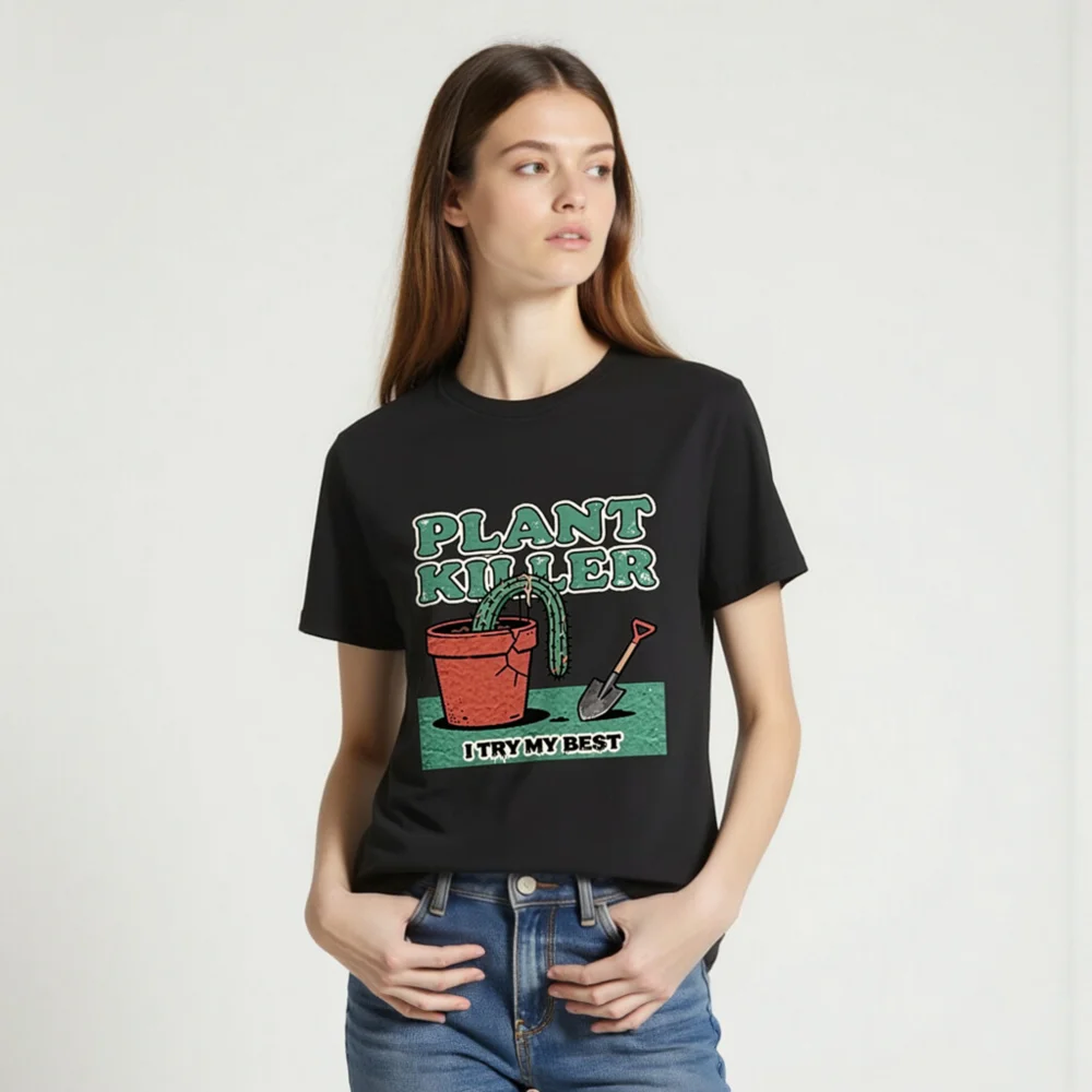 Plant Killer T-Shirt – Unisex Organic Cotton Graphic Tee - Image 2