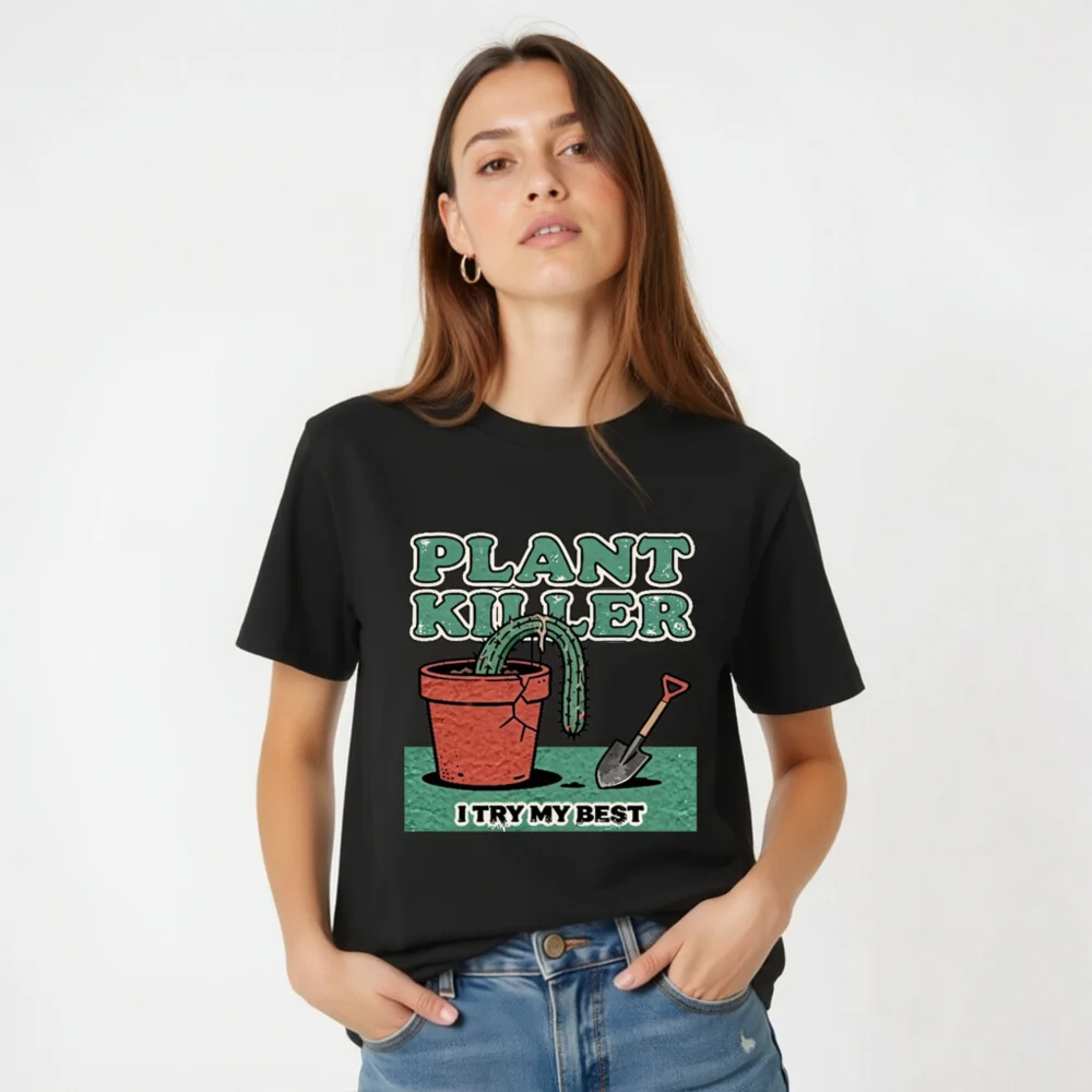 Plant Killer T-Shirt – Unisex Organic Cotton Graphic Tee - Image 5