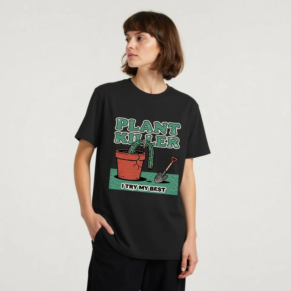 Plant Killer T-Shirt – Unisex Organic Cotton Graphic Tee - Image 11