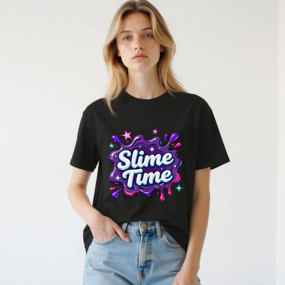 Slime Time Unisex Organic Cotton T-Shirt - Fun Graphic Tee - Image 3