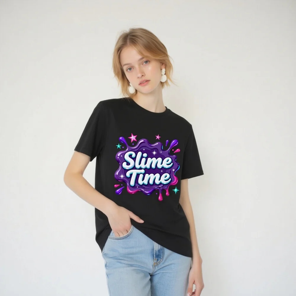 Slime Time Unisex Organic Cotton T-Shirt - Fun Graphic Tee - Image 6