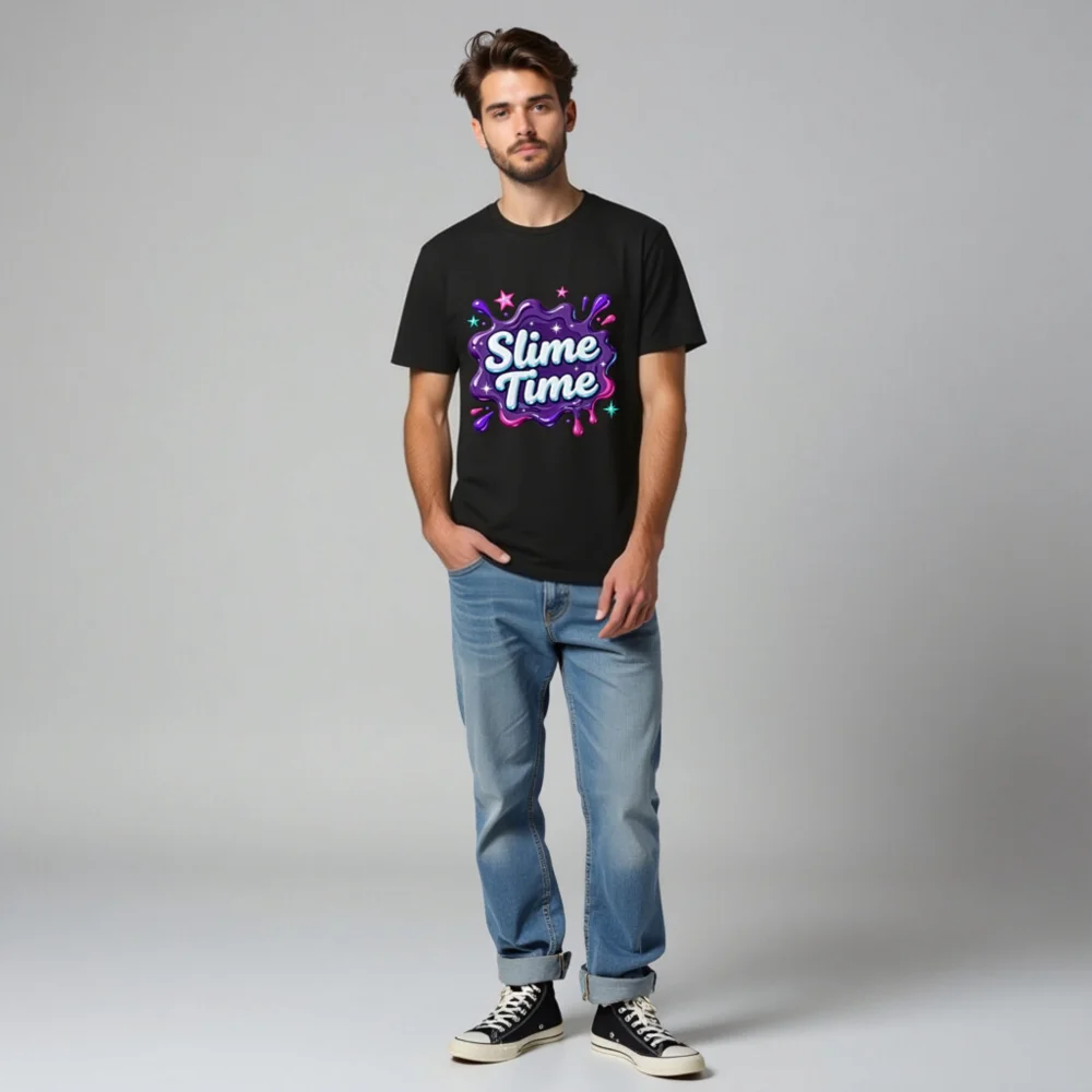 Slime Time Unisex Organic Cotton T-Shirt - Fun Graphic Tee - Image 8